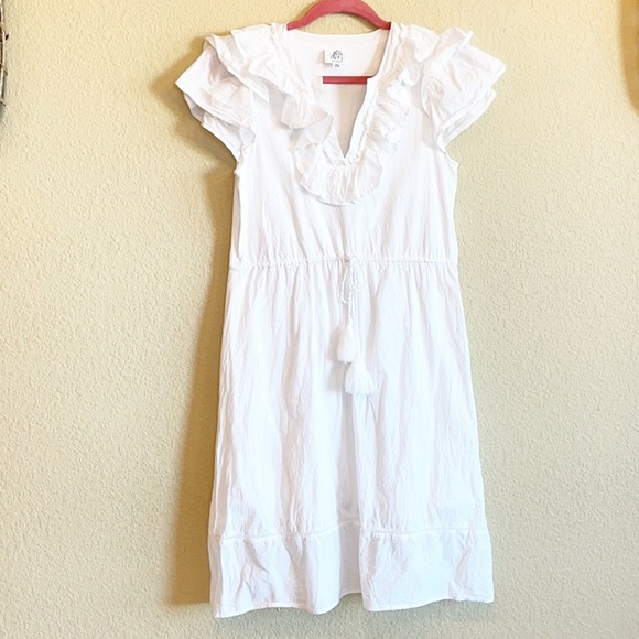 dRA white ruffle sleeve midi dress - Picture 2 of 8